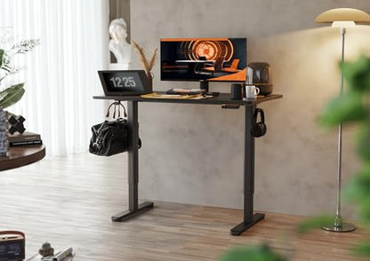 Claiks Electric Height Adjustable Standing Desk, 48x24 Inch, Black | Smooth Height Adjustment, 3 Memory Presets, Cable Management Hub&Hook, Stable Steel Frame, 176lbs Capacity, Easy Assembly - color: Black, size: 48