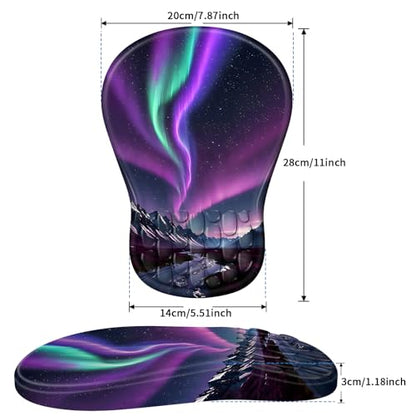YIWEI Ergonomic Mouse Pad with Wrist Rest for Carpal Tunnel Pain Relief - color: Aurora