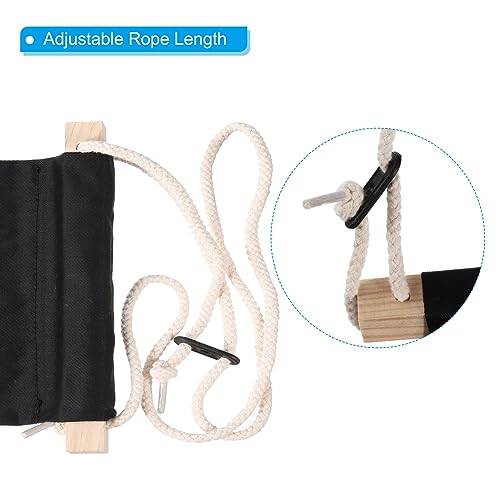 PATIKIL Foot Hammock Under Desk, Adjustable Foot Rest Sling with Hooks Portable Desk Footrest for Airplane Travel Home Office, Black Style 1 - color: Black