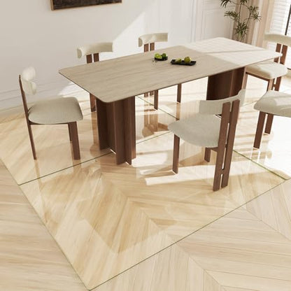 Koonmi Tempered Glass Chair Mat 72"x48" - Premium Office Chair Mat for Hardwood Floors & Low-Pile Carpet with 4 Non-Slip Pads - Thick Scratch-Resistant Surface - size: 72*48