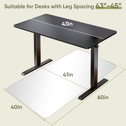 Office Chair Mat for Carpet & Hardwood, Upgraded 40" x 60" Dual Use Tempered Glass Chair Mat for Chair and Footrest Under Desk - size: 40"x60"