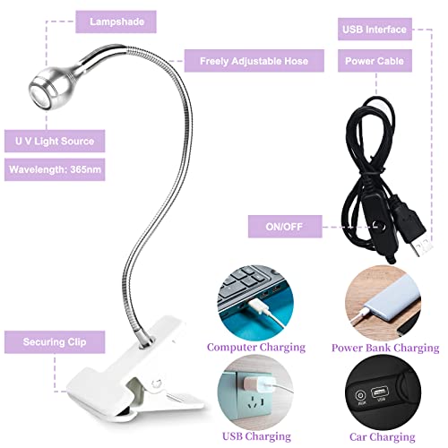 Saviland Mini Nail LED Lamp – Flexible Rotatable USB Quickly Nail Dryer Gel Lamp for Nails with Securing Clip Led Light for Nails for Curing Gel Polish U V Nail Gels Manicure DIY | Securing clip design, USB powered, Fast curing, Salon use, DIY manicure, G