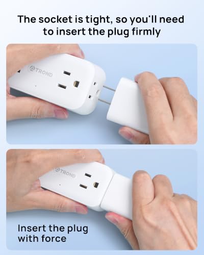 TROND 360° Rotating Flat Plug Power Strip 10ft, 4 Widely AC Outlets, White - color: White, size: 10FT