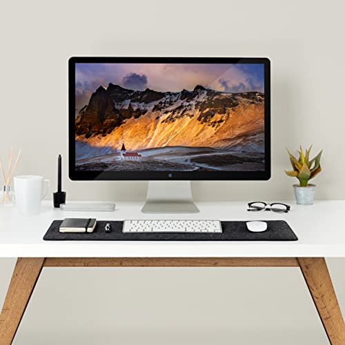 Premium Felt Desk Mat | Small 12" x 27.5" Multifunctional Desk Pad for Home Office | Dark Gray - color: Dark Gray, size: 12" x 27.5"