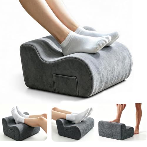 Foot Rest Under Desk, Used to Support The Feet (Light Gray, 001) | Ergonomic Under Desk Footrest with Washable Cover for Office, Home & Gaming Leg Elevation Pillow - color: Light Gray, size: 001