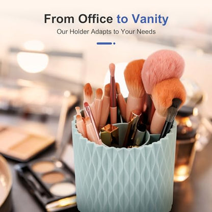 Pencil Holder - 360° Rotation, 5 Slot Desk Supplies For Women Office Aesthetic. Pen Holder For Office&School, Desk Accessories(Blue) - color: blue