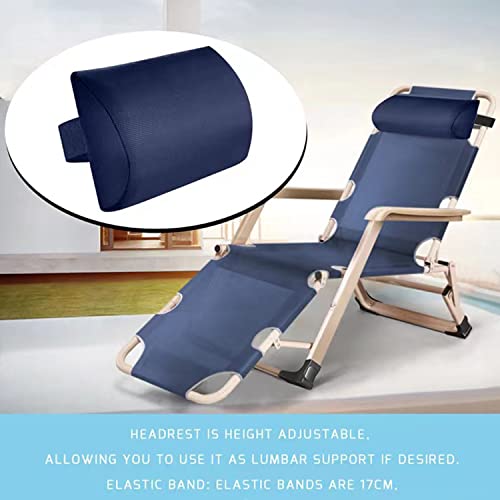 Zero Gravity Chair Set of 2 Replacement Pillow Headrest with Elastic Band, Universal Soft Removable Padded Cushion Head Pillow for Zero Gravity Lounge Chair, Folding Patio Lawn Recliner Chairs, Blue - color: Blue, size: 2 Pack