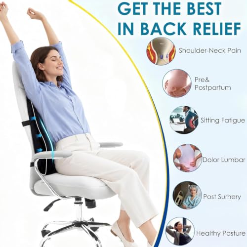 Niceeday Lumbar Support Pillow for Office Chair Car Back Support Pillow, Memory Foam Gaming Chair Desk Chair Back Cushion for Lower Back Pain Relief, Ergonomic Back Rest,Office Home Essentials - size: Full Back 3D-16'*18'*5'
