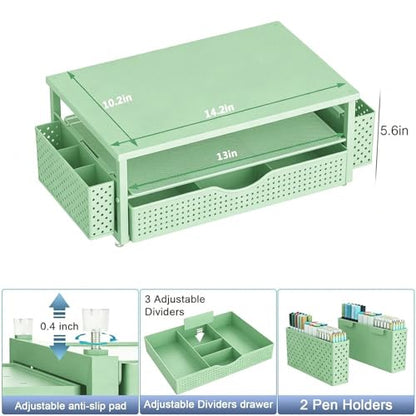 Desk Organizers and Accessories, Printer Stand with Storage, Sage Green - color: Sage Green