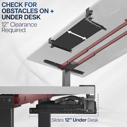 VIVO Small Keyboard Tray, Under Desk Pull Out with Extra Sturdy C Clamp Mount System, 20 (26 Including Clamps) x 11 inch Slide-Out Platform Drawer, Dark Walnut Top, Black Frame, MOUNT-KB05ES-D | Keyboard Tray for Typing, Slide Out Platform, Extra Sturdy C
