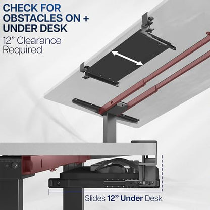 VIVO Small Keyboard Tray, Under Desk Pull Out with Extra Sturdy C Clamp Mount System, 20 (26 Including Clamps) x 11 inch Slide-Out Platform Drawer, Dark Walnut Top, Black Frame, MOUNT-KB05ES-D | Keyboard Tray for Typing, Slide Out Platform, Extra Sturdy C