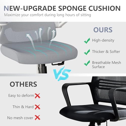 Office Chair (07Grey, Chair) | 360° Swivel Adjustable Lumbar Support & Flip-Up Armrests capacity 300 lbs capacity - color: 07grey