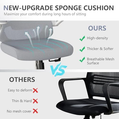 Office Chair (07Grey, Chair) | 360° Swivel Adjustable Lumbar Support & Flip-Up Armrests capacity 300 lbs capacity - color: 07grey