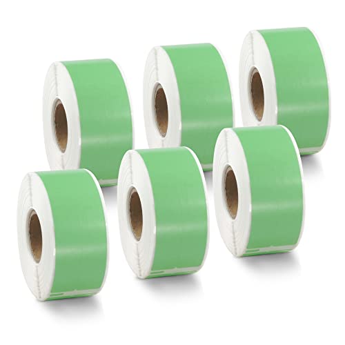 BETCKEY - Replace for DYMO 30277 (9/16" x 3-7/16") Labels, [6 Roll/Green] - color: Green, size: 30277 [9/16" x 3-7/16"]