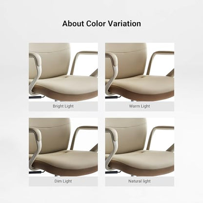 EUREKA ERGONOMIC Clara Executive Office Chair, Faux Leather, Beige Brown - color: Beige-brown, size: Pack of 1