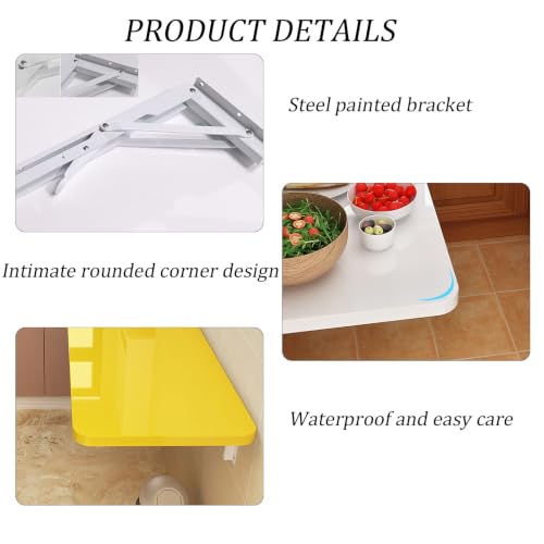 Drop Leaf Tables Wall Mounted Desk Wall Mounted Folding Table for Small Spaces, Wall Mounted Table Fold Down Floating Desk for Laundry Room/Bedroom/Study Blue 40x30cm/16x12in