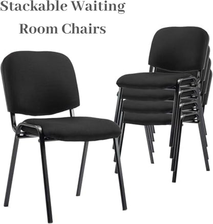 ROCITY Waiting Room Chairs Set of 10 Stackable Conference Room Chairs Mesh Office Reception Chair for Guest School Breakroom Banquet Church Lobby (Mesh-Cushion,Black,10PCS - size: 10PCS