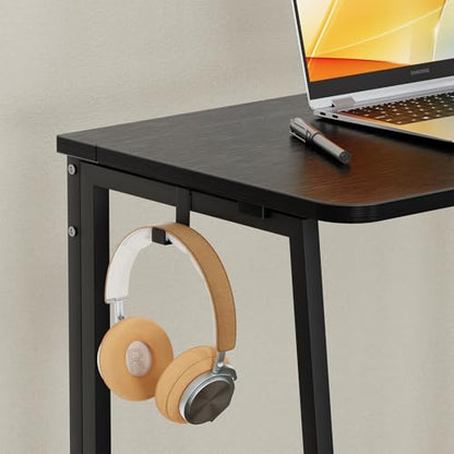 WOHOMO Folding Desk, 47.2" Foldable Computer Table for Small Spaces, Black - color: Black, size: Extra Large Size:47.2 x 19.6