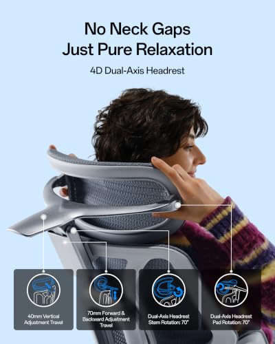 Hbada E3 Pro 2026 Edition Ergonomic Office Chair, Mesh Desk Chair with 3-Zone Floating Lumbar Support, Upgraded 4D Headrest, 720° Armrests, Grey - color: Space Gray