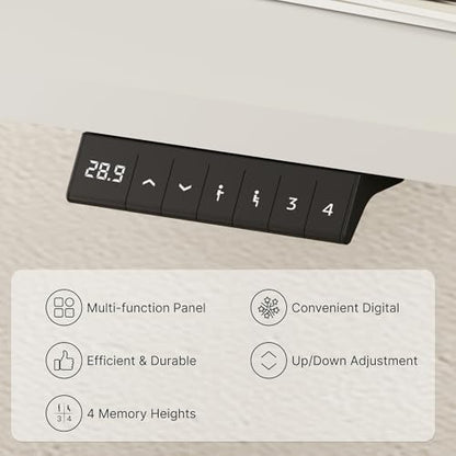 FLEXISPOT EN2 48"x24" Whole-Piece Standing Desk with Power Strip, White - color: White Top + White Frame, size: 48x24"