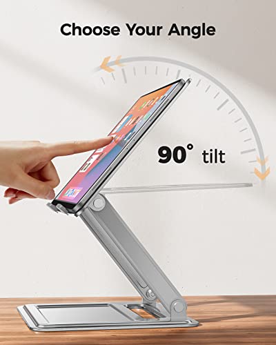 LORYERGO Adjustable Laptop Stand, Portable for 17.3inch Laptops, Holds Up to 17.6lbs, Ergonomic Posture & Heat Dissipation - color: Sliver