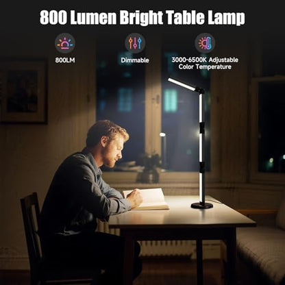 Led Desk Lamp with Atmosphere Lighting, Smart RGB LED Desk Lamp