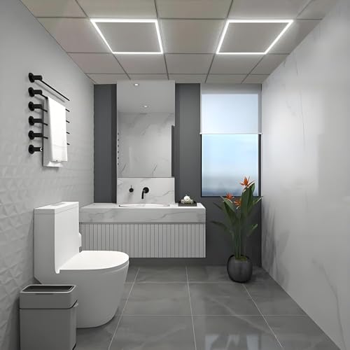 Flat Panel Light 2x2 Ft 2 Pack Led Frame Panel, Border Glow Light 45W 3600Lm Suitable for Offices, Shops, Bathrooms etc with Integrated Ceilings - size: 2 pcs
