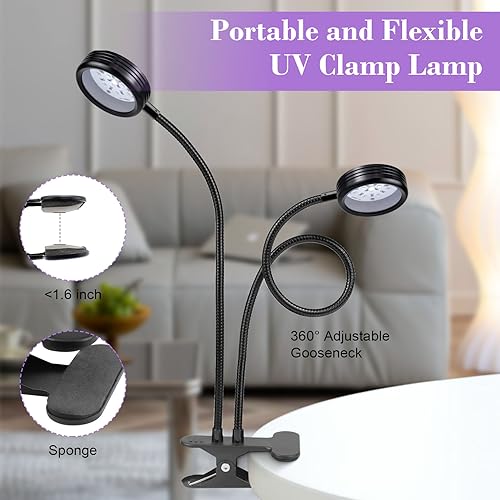 10W USB UV Black Light Dual-Head, 395nm-405nm Lamp for Resin Curing - size: 2 Heads