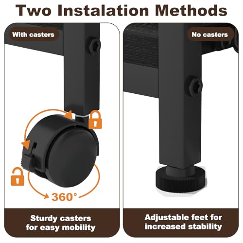 24"x20" Printer Stand with Hanging File Holder & Wheels, Black - color: Black, size: Extra Large