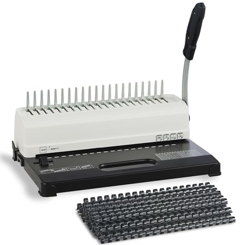 Binditek Binding Machine, Punch 12 Sheets, 450 Sheets, Adjustable Margin | Comb Binding Machine, 19-Hole, Punch 12 Sheet, 145 Sheets, with 100 Pcs 1/2" Comb Spines, for Letter Size, A5 or Smaller Size - size: ECO + 1/2" COMBS, style: U12