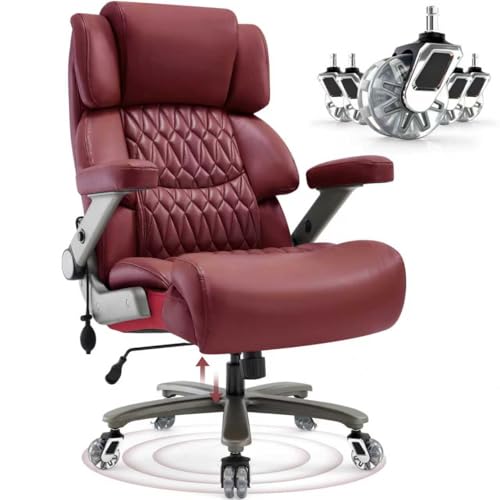 700lbs Big and Tall Office Chair, Large Heavy Duty Computer Desk Chair - color: Burgundy