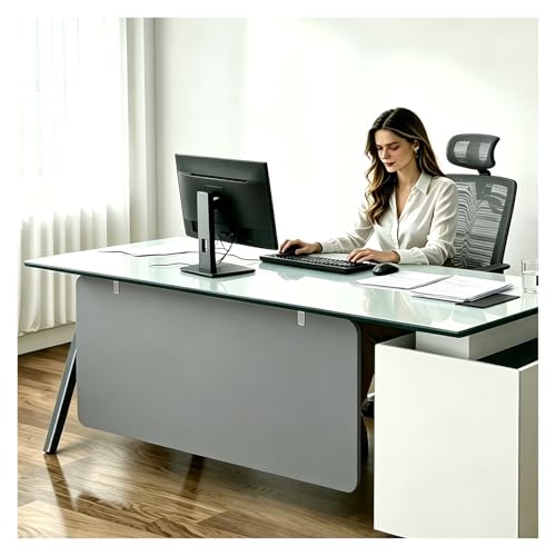 Desk Privacy Panel Divider for Open-Plan Workspace, Under Table Partition for Work from Home, Dark Gray, Size 50x60cm - Perfect Cubicle Privacy Solution - color: Dark Gray, size: LxH 50x60cm