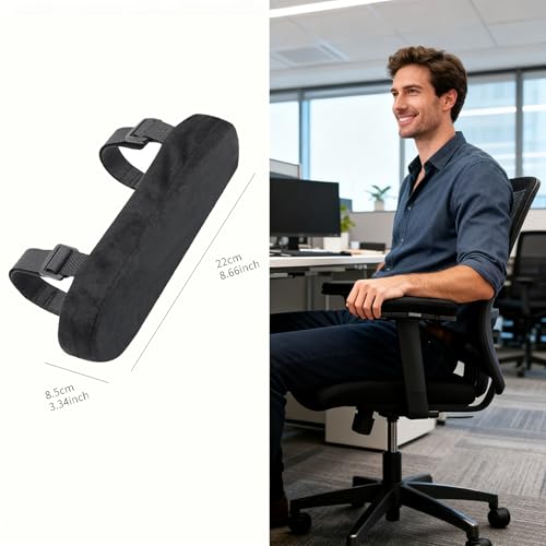 TORMEN Chair Armrest Pads Adjustable Armrest Covers for Office Desk Chair Ergonomic Elbow Cushion Pressure Relief Support 2 Pack Black