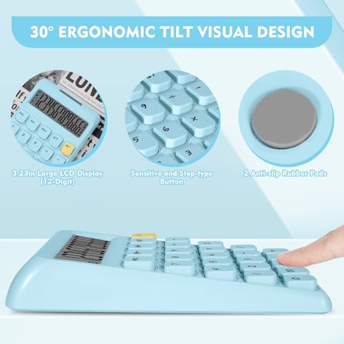 Cute Calculator, Calculators Desktop, Blue Calculator Big Buttons - color: Blue