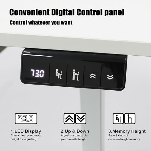 MSZ Electric Standing Desk 48x24 Inch with Memory Presets, Adjustable Height Sit to Stand Computer Desk for Home Office & Gaming (White) - color: 2-white