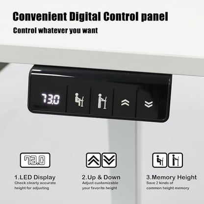 MSZ Electric Standing Desk 48x24 Inch with Memory Presets, Adjustable Height Sit to Stand Computer Desk for Home Office & Gaming (White) - color: 2-white