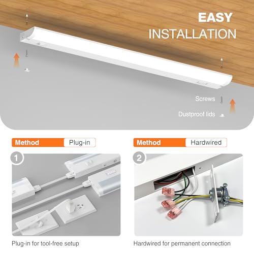 24inch Linkable Under Cabinet Lighting Hardwired Plug-in,Wired LED,1pack - color: 1 Pack, size: 24 INCH