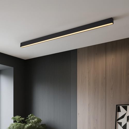 Black ceiling light LED, used for living room, bedroom, hallway, kitchen, - size: 47.2IN