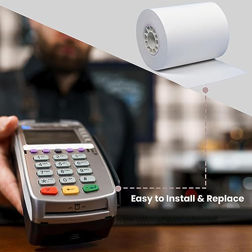 BAM POS Thermal Receipt Paper - BPA Free, Shrink Wrapped Rolls - Compatible With Clover Mini, Mobile, First Data FD130, FD50, FD55, Verifone Omni 3200, 3210, 3300 - Pack of 50 Rolls