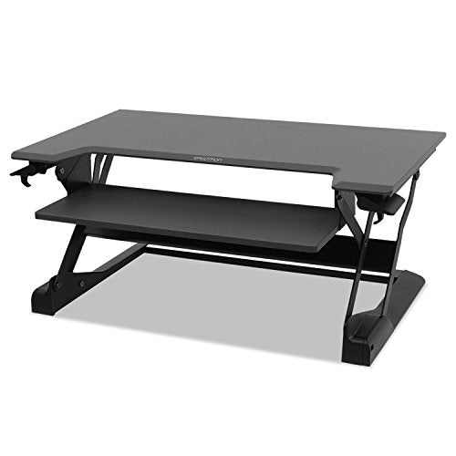Ergotron – USA Assembled WorkFit-TL Standing Desk Converter, Dual Monitor Sit Stand Desk Riser for Tabletops – 37.5 Inch Width, Black, TAA Compliant - size: WorkFit-TL TAA Compliant - 37.5 Inch Width