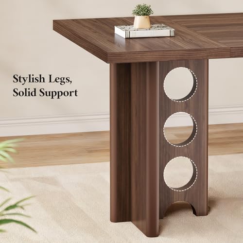 63 Inch Executive Office Desk, Large Computer Office Desks with Power Outlet, Modern Laptop Desk Writing Table Workstation Business Furniture for Home Office, Brown - size: 63 Inch Long
