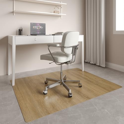 Wrinkle-Free 40"x 50" Office Chair Mat for Hardwood, Easy Glide Computer Chair Mat for Hardwood, PVC Chairs Floor Protector, Sturdy Desk Chairs Mats,Premium Floor Pad for Office, Floors Protector Mats - color: Oak Brown, size: 40" x 50" for Hard-Floor(1.6
