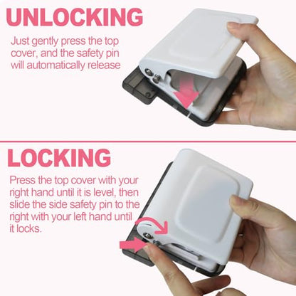 10 Hole Punch Binding Machine for Planner, Manual Binding System with 10 Multi-Color Binder Rings for Making 26 Holes on B5, 30 Holes on A4, 20 Holes on A5 Book, 10 Sheet Capacity - White - color: White