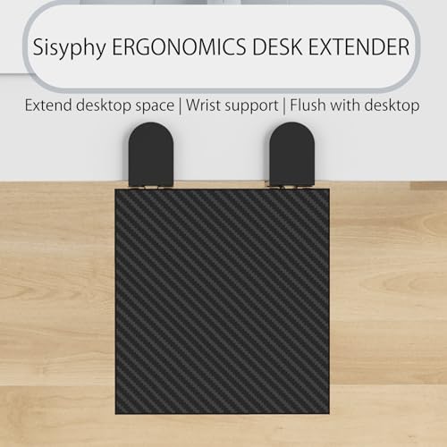 Sisyphy Ergonomics Desk Extender Tray, 9.5x9.1" Punch-Free Clamp on, Foldable Keyboard Drawer Tray, Table Mount Arm Wrist Rest Shelf, Computer Elbow Arm Support - color: Carbon, size: 9.1*9.5"(23cm*24m)