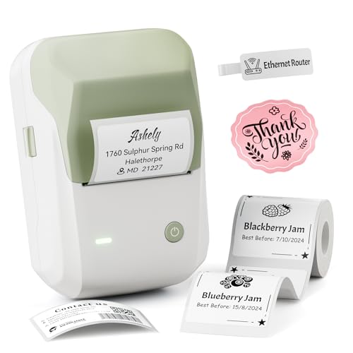 NIIMBOT B1 Label Maker Machine with Tape, 2Inch Thermal Label Printer - color: Green, style: 1 Printer+1 Roll Label