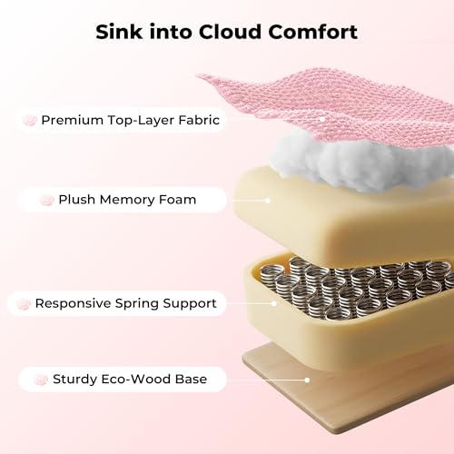 Big and Tall Office Chair, Flip Armrests for Pets & Cross Legged Sitting | Executive Ergonomic Computer Gaming Chair with Foot Rest, Rose Velvet Pink Wide Seat Reclining Desk Chair - color: Pink Rose Velvet