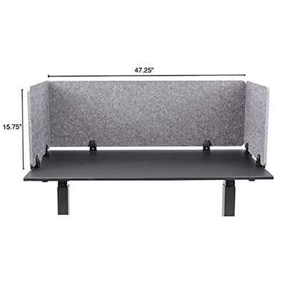 ReFocus™ Raw Clamp-On Acoustic Desk Divider – Reduce Noise and Visual Distractions with This Lightweight Desk Mounted Privacy Panel (Castle Gray, 47.25" x 16", 23.6" x 16", & 23.6" x 16") - color: Castle Gray, size: 48" x 16" + 24" x 16"