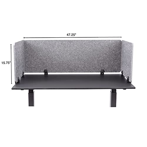 ReFocus™ Raw Clamp-On Acoustic Desk Divider – Reduce Noise and Visual Distractions with This Lightweight Desk Mounted Privacy Panel (Castle Gray, 47.25" x 16", 23.6" x 16", & 23.6" x 16") - color: Castle Gray, size: 48" x 16" + 24" x 16"