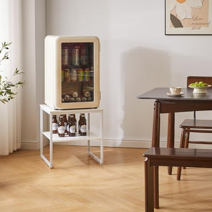 Aibiju Large End Table for Living Room, Small Table Stand 20 Inch, Fridge Stand Printer Table with Adjustable Shelf, Square Tea Coffee Table for Office White YD-TM153W - color: White, style: Basic