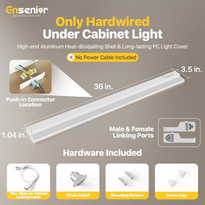 Hardwired Under Cabinet Lighting, 36 Inch 18W Linkable Under Cabinet Lights - color: 1 Pack, size: 36 Inches
